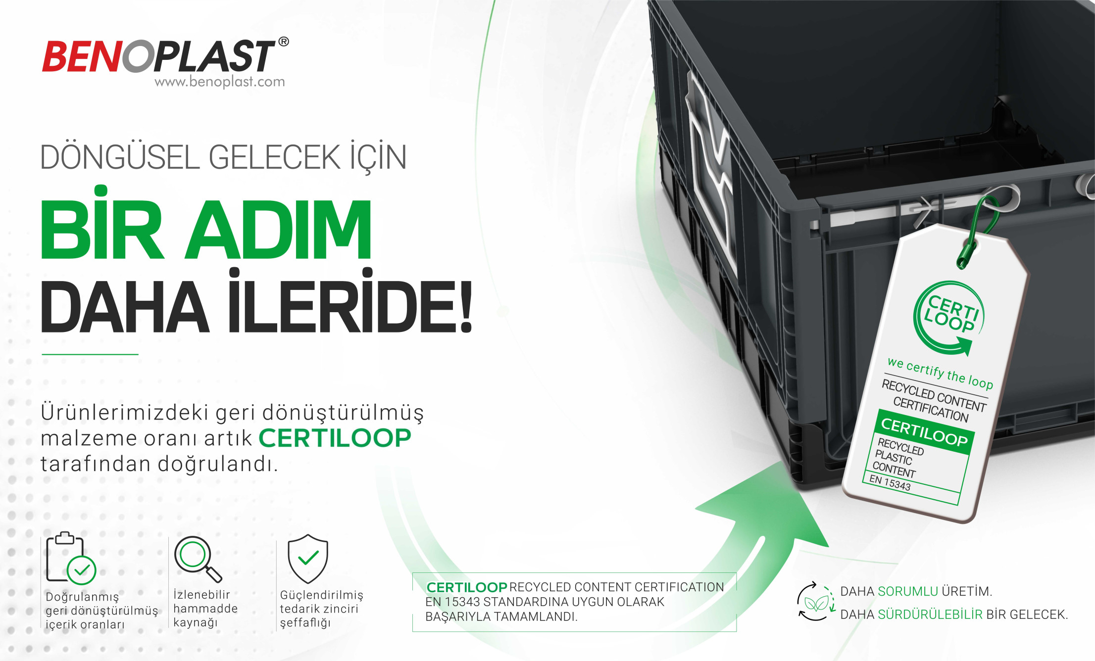 Benoplast, Recycled Content Certification (EN 15343) Belgesini Aldı